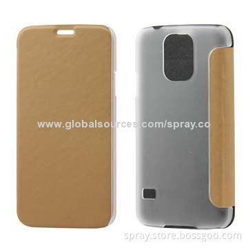 Leather Sleeve for Galaxy S5, Ultra-slim Version, Executive Synthetic Leather, Folio Case